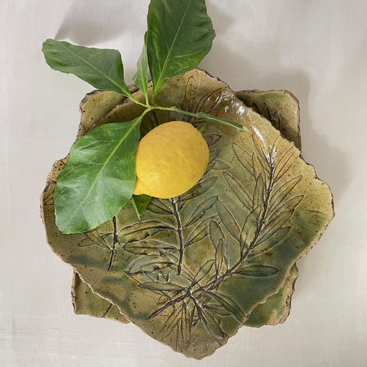 Platter - Olive print - Square