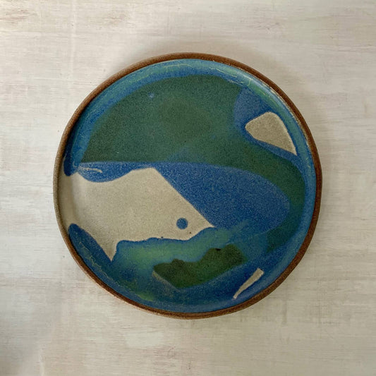 Plate - 19 cm - Blue green lakes